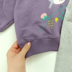 بلوز شلوار دورس دخترانه گنجشک بنفش - تصویر 5