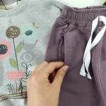 بلوز شلوار دورس دخترانه گل و پرنده - تصویر 2